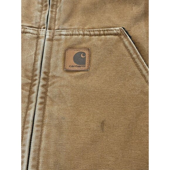 Carhartt V33-211 Sandstone Sherpa-Lined Mock-Neck Vest Full Zip Brown Men's XL - Picture 5 of 8